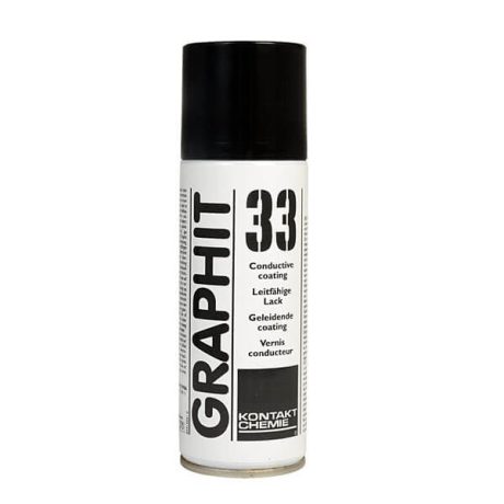 Grafit u spreju, sprej Kontakt Chemie 33. Omogućava suv, adhezivan, elektroprovodan sloj za plastiku, drvo, staklo, keramiku, itd. Prodaja ponuda Srbija.