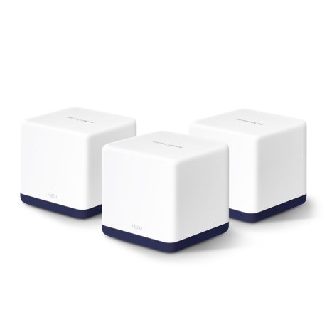 Mercusys Halo H50G AC1900Mb/s WiFi Mesh System 3-pack – 3 Gigabit port WAN/LAN auto-sense, 3 interne antene, Router / AP mode, roaming, roditeljska kontrola, jednostavno širenje mreže, QoS, beamforming, smart connect