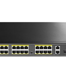 Cudy FS1026PS1 PoE+ svič 26-port (24 PoE+ 802.11af/at do 30W po portu / ukupno do 300W + 2 Giga 10/100/1000Mb/s / 1 SFP slot), VLAN & CCTV extend mode 250m, PoE Watchdog & prenaponske, MTBF≥100,000h (11.4god), -20⁰C÷50⁰C 24-Port 10/100M PoE+ Switch with 2 Gigabit Uplink Ports and 1 SFP Slot ● 24 x 10/100M PoE+ ports ● 2 x Gigabit Uplink port ● 1 x 1.25Gbps SFP slot ● 300 Watts PoE power budget ● IEEE 802.3at / IEEE 802.3af standard compliant ● Plug&play, simple setup with no configuration needed 300 W Power budget & 30 W Maximum One Port Supports a total PoE power of 300 W and up to 30 W for one PoE port. Non-standard PoE devices or normal PoE switches are not burned. Meets IEEE802.3af / at standard. Watchdog guarantees uninterrupted operation of the PoE devices The PoE watchdog continuously monitors the connection status of remote hosts. If an error is detected on the remote PoE device, the PoE switch immediately restarts the device to bring it back to normal operation. Plug&Play, Fanless design Plug and Play, Easy of use.Fanless design for silent operation.Made of high-quality metal case, sturdy and durable with long service life, provide better heat dissipation, suitable for most environment. Pin assignment, Mode A: 1/2(+),3/6(-) Surveillance Works with IP Cameras for home and office, small business VoIP Conference Call Works with VoIP phones for business conference Wi-Fi Coverage Works with WiFi Aps for office and business