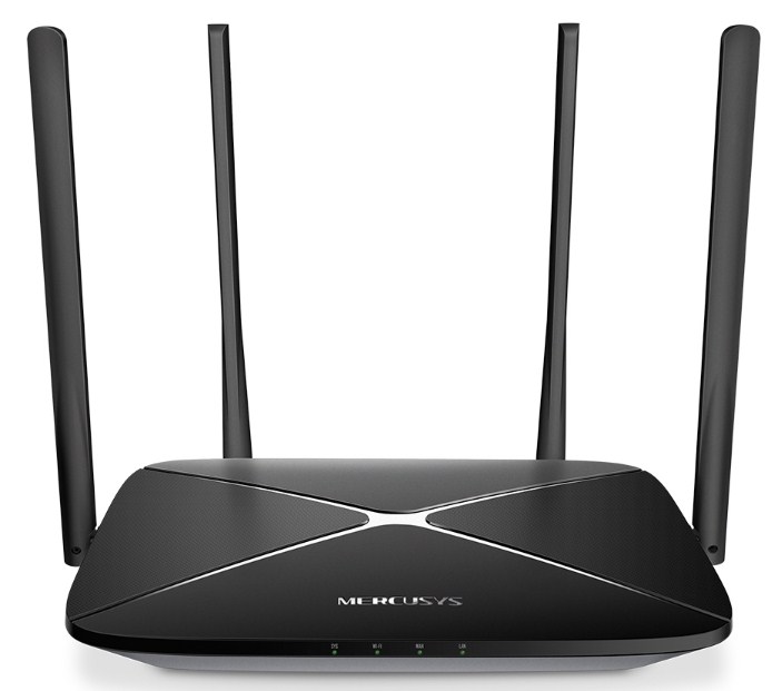 Mercusys AC12G AC1200Mb/s dual band WiFi ruter 2.4 & 5GHz – Gigabit 3 LAN + 1 WAN, WPS dugme, roditeljska kontrola, 4 MU-MIMO antene, beamforming, ISP preset