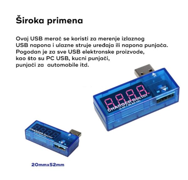 Ispitivač napona USB ugaoni - Image 2