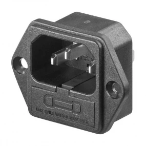 Napojni konektor C14 muški ugradni sa osiguračem