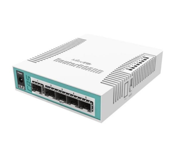 MikroTik CRS106-1C-5S L3 upravljiv fiber svič / multiport fiber konverter gigabit sa 5 x SFP + SFP / RJ45 combo, PoE-in / DC, CPU 400MHz, RAM 128MB, VPN/ firewall/ bandwith manager/ load balancer, temp -20°÷70°C, ROS L5