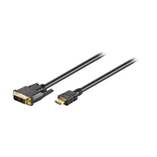 DVI-D 24+1p utikač - HDMI A utikač Maksimalna rezolucija: 1920x1080px Podržane rezolucije: 720p, 1080i, 1080p full HD Brzina prenosa podataka: 10.2Gbps AWG vrednost: 30 Prečnik kabla: 7.3mm Prečnik provodnika: 0.254mm² Tip kabla: High Speed HDMI Materijal izrade provodnika: bakar Materijal izrade izolacije: PVC Dužina kabla: 2m Boja: crna