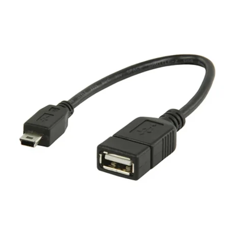 USB A utičnica - USB A mini 5-pinski utikač Dužina kabla: 0.2m Boja: crna