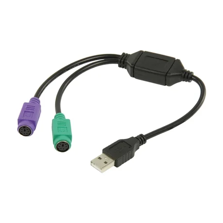 USB Type A utikač - 2xPS/2 utičnica Maksimalna brzina: 480Mbps Tip kabla: USB 2.0 AWG vrednost: 28 Materijal izrade kabla: PVC Materijal izrade provodnika: bakar Prečnik kabla: 4mm Dužina kabla: 0.3m Boja: crna