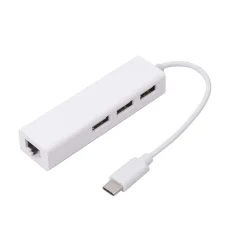 eksterni USB 3.1 Tip-C do 3-Port USB 2.0 + RJ45 Boja: bela Dužina kabla: 0.2m Težina: 30g