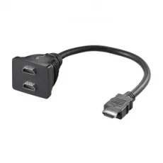 HDMI A utikač - 2 x HDMI A utičnice; Maksimalna rezolucija: Full HD 1080i; Dužina kabla: 0.2m; Boja: crna;