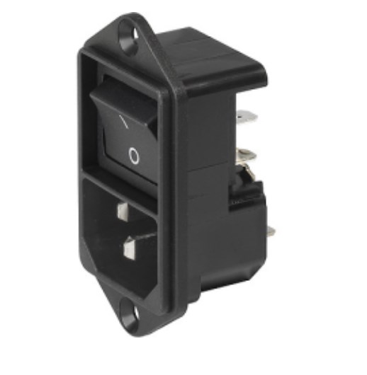 Napojni konektor C14 muški ugradni sa prekidačem