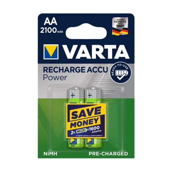 Punjiva baterija Hemijski sastav: Ni-MH Napon: 1.2V Kapacitet: 2100mAh Veličina: AA Dimenzije (visina x prečnik): 50.5 x 14.5mm Težina: 29g Pakovanje: blister 2/1 Cena se odnosi na blister pakovanje 2/1