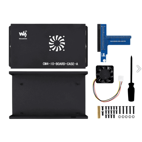 Metal Box (A) Designed For Raspberry Pi Official Compute Module 4 IO Board, Comes With Cooling Fan
