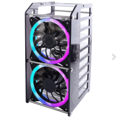 Better Cooling Effect 120mm 5V RGB LED Fan For Better Heat Dissipation This case is open on three sides with each acrylic layer containing enough space for maximum air flow for each Raspberry Pi With a large fan on one side to flow strong wind for reducing the temperature of each Raspberry Pi