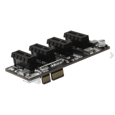 Extending 1-ch PCIe to 4-ch PCIe Gen 2 × 1 sockets, PCIe Gen 1 × 1 compatible Flexible power supply options: powered from either PCIe 12V, OR from 12V DC header