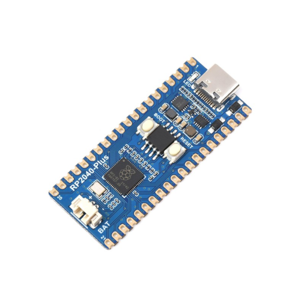 As same as Raspberry Pi Pico, it incorporates the RP2040 microcontroller, with dual-core Arm Cortex M0+ processor running up to 133 MHz, and 26x multi-function GPIO pins.