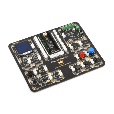 Pico-Sensor-Kit is a PICO entry-level sensor kit, including common sensors such as LED, buttons, and buzzers, which is easy for beginners to get started. All-in-one design, all the modules are connected with PCB castellated holes, which is not needed to be soldered or wired anymore. Hence, you do not need to worry about the wiring. and it can provide you with an excellent programming experience.