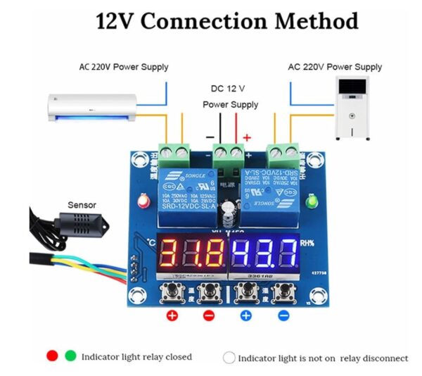 Digitalni termostat XH-M452 12V 10A sa sondom vlažnosti i temperature SHT20 - Image 2