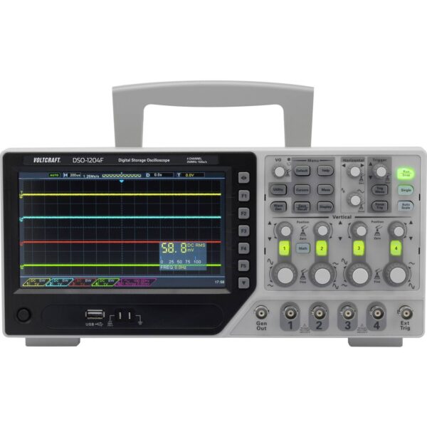 Digitalni osciloskop VOLTCRAFT DSO-1204F 4x200MHz