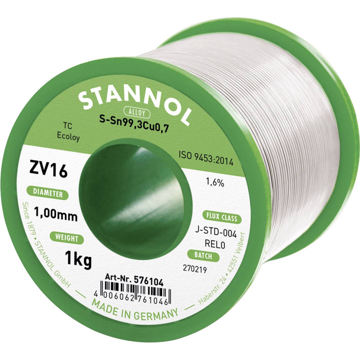 Tinol / kalaj žica Stannol Sn99.3/Cu0.7 1mm 1000g