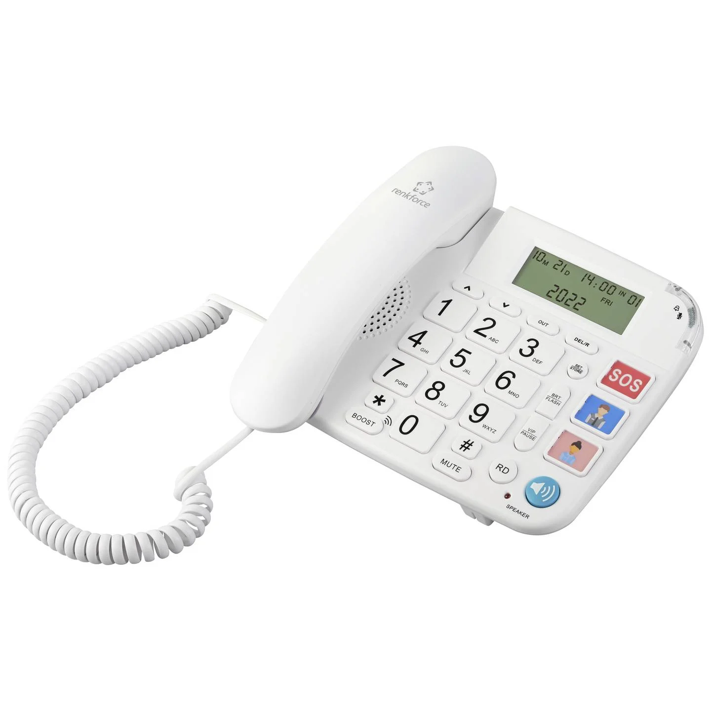 Renkforce RF-DP-400 Corded Big Button Hands-free LCD telefon