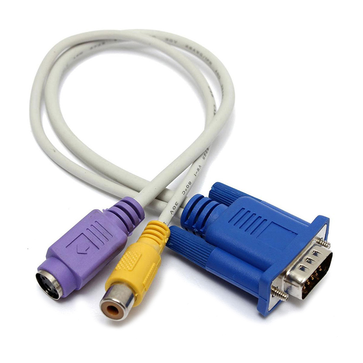 Kabl VGA muški - RCA ženski + SVHS ženski, 0.2m