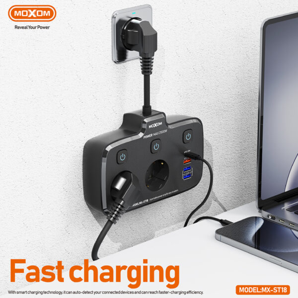Produžni kabl MX-ST18 sa 2 utičnica USB Type C - Image 3