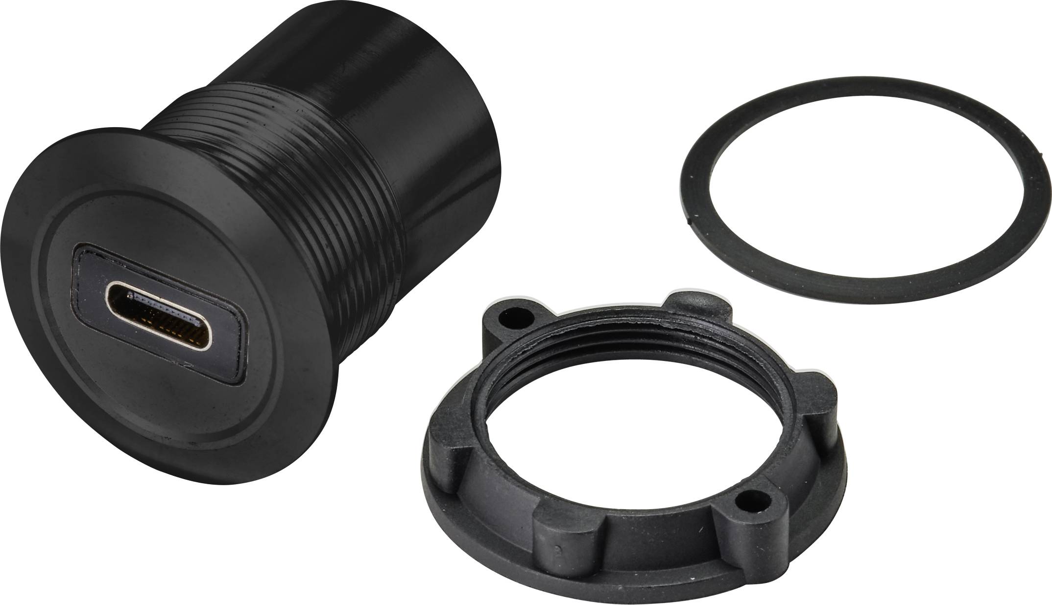 Zenski konektor za ugradnju USB-33-BK Debljina ploce: 1-10 mm TC-9534340 Tru Componentsad