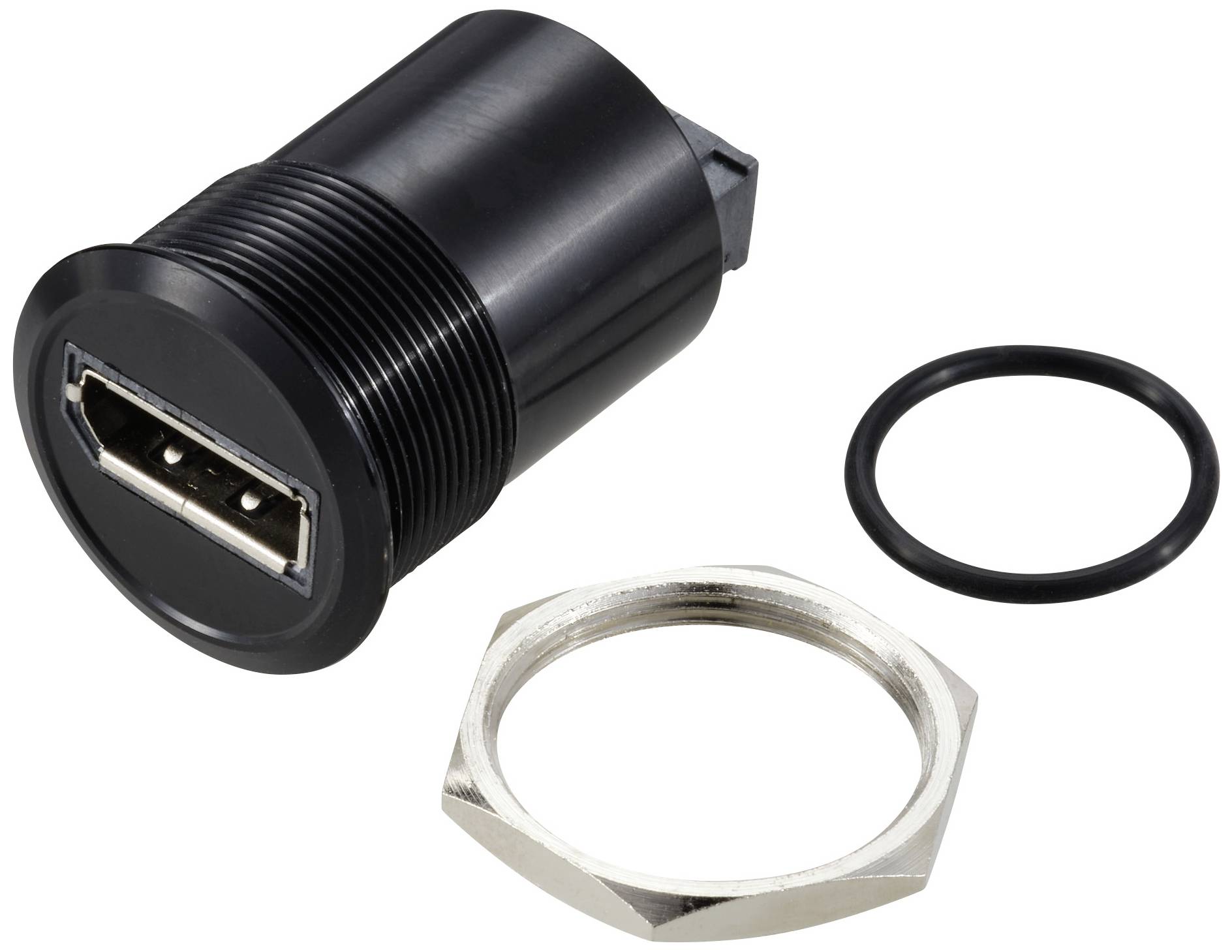 Tru Components TC-11980480 Adapterska uticnica za Displai Port 1.2 zenski konektor DisplaiPort zenski konektor DisplaiPort crniad