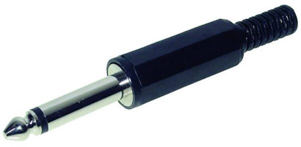 Klink uticni konektor 6,35 mm ravni utikac st. stubovi: 2 mono, crne boje Tru Components