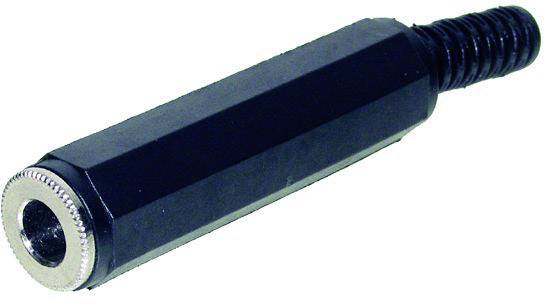 Klinken uticni konektor 6,35 mm ravna spojnica st. stubovi: 3 stereo, crne boje Tru Components