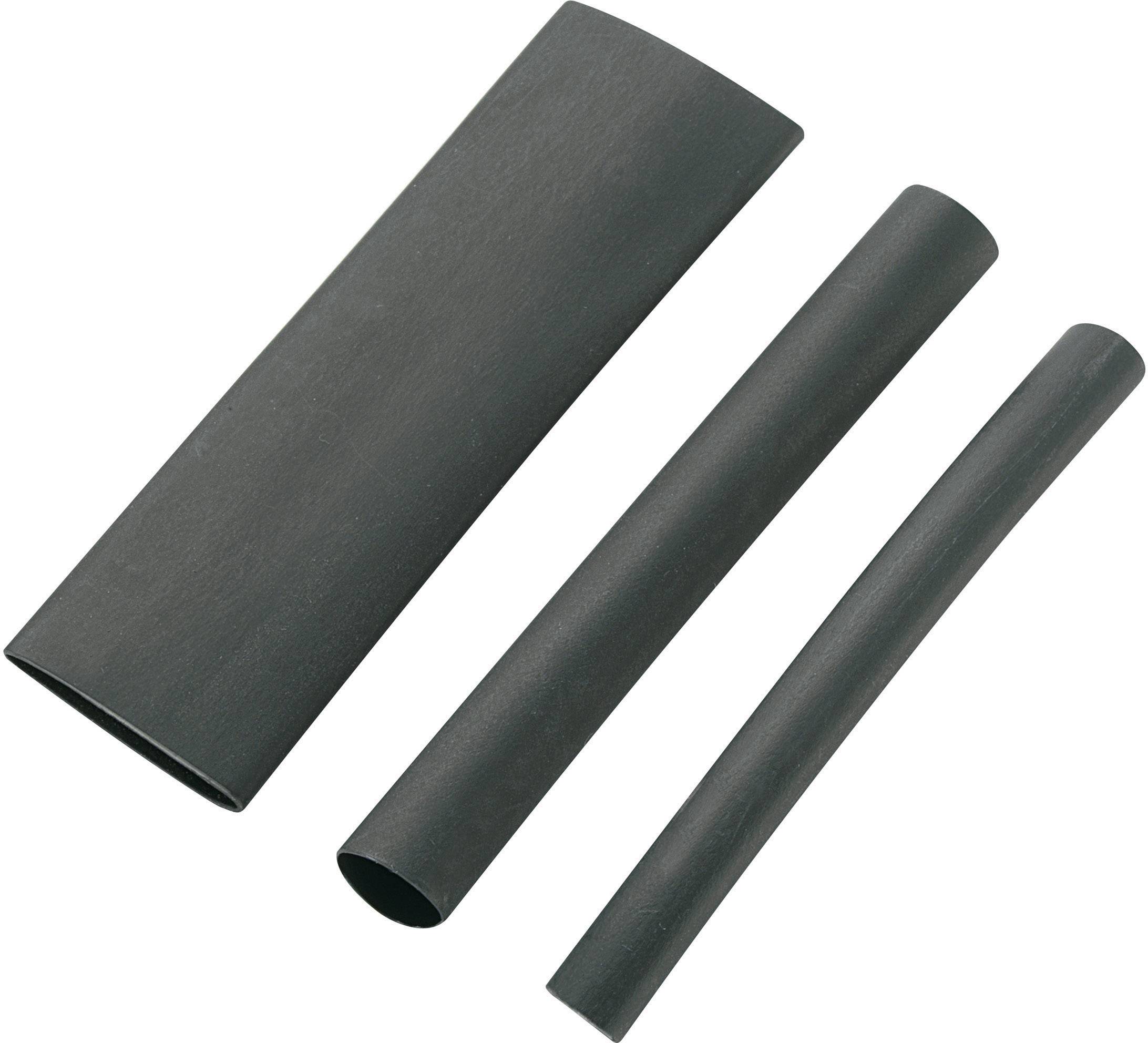 Tru Components 1565133 Termoskupljajuca cev-Asortiment crna 12,70 mm 1,60 mm Odnos skupljanja: 3:1 6 komada