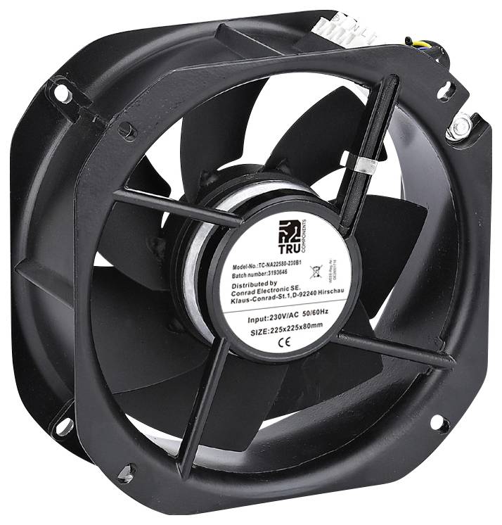 Tru Components TC-NA22580-230B1 aksijalni ventilator 230 V/AC 1150 m?/h (D * S * V) 225 * 225 * 80 mm