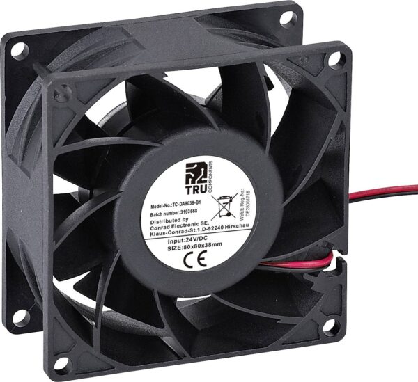 Tru Components TC-DA8038-B1 aksijalni ventilator 24 V/DC 110 m?/h (D * S * V) 80 * 80 * 38 mm