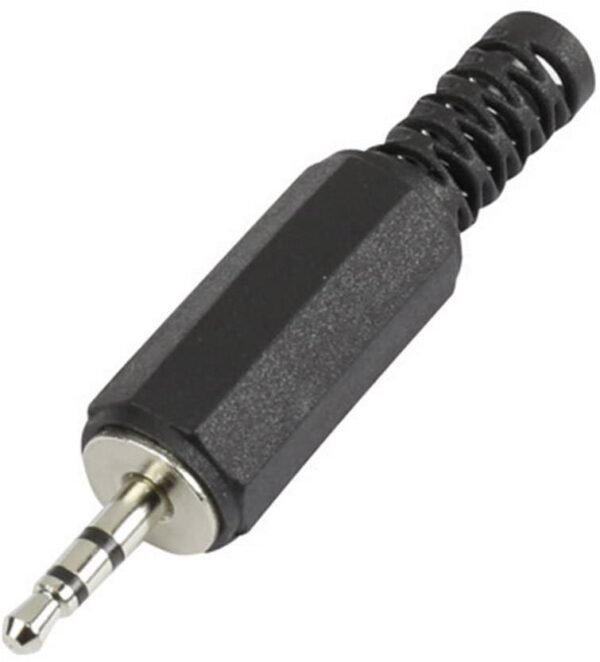 Klinken uticni konektor 2,5 mm ravni utikac st. stubovi: 3 stereo crne boje Tru Components