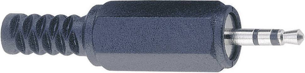 Klinken uticni konektor 2,5 mm ravni utikac st. stubovi: 3 stereo, crne boje Tru Components