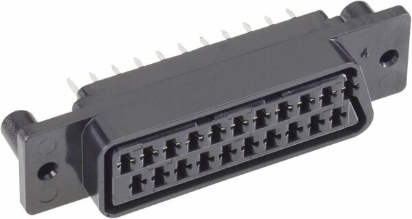 Scart konektor, uticnica, vertikalna instalacija, crne Tru Components