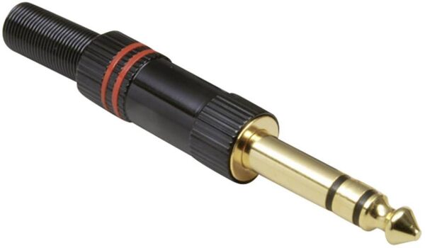 Klink uticni konektor 6,35 mm ravni utikac st. stubovi: 3 stereo crne, crvene Tru Components