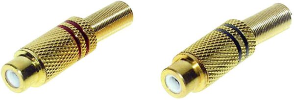 Cink konektor, ravna spojnica, st. stubovi: 2 mono, crvena, crna Tru Components TRU-30K109 2 komada