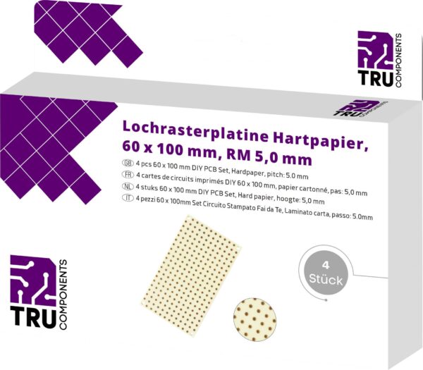 Tru Components T1906SA036 euro list tvrdi papir (D*S) 100 mm * 60 mm 35 mikrom Osnovna mreza 5 mm Sadrzaj 4 komada
