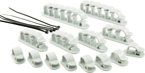 Drzac kabla, samolepljivi, providni Tru Components 1386629 VCM-SET-TT 19 komada