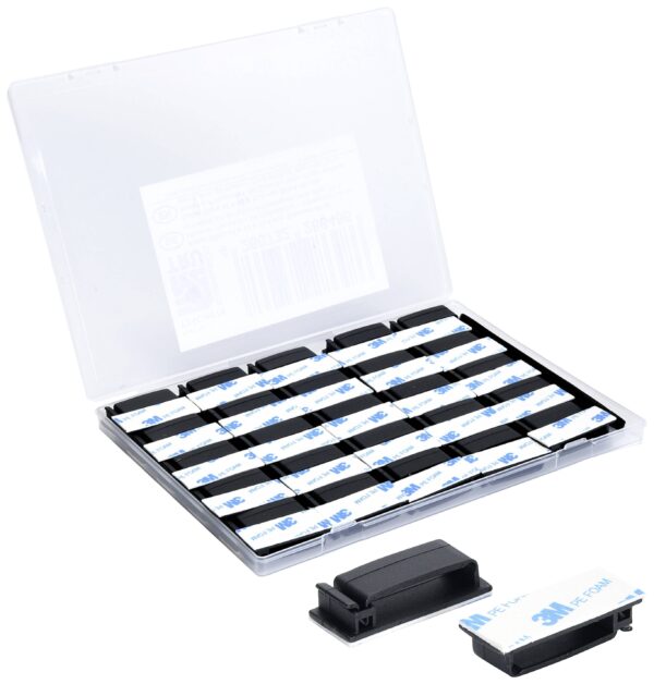 Tru Components T24CA074 samolepljiva montazna baza TC-12888568 za ravni kabl, crna za visekratnu upotrebu 50 kom