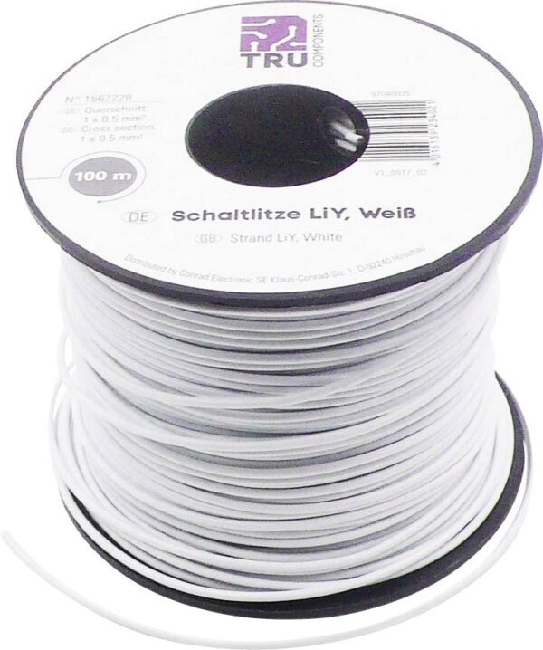 Fino-zicni provodnik LiI 1 * 0,50 mm 2 bela Tru Components 608990 100 m
