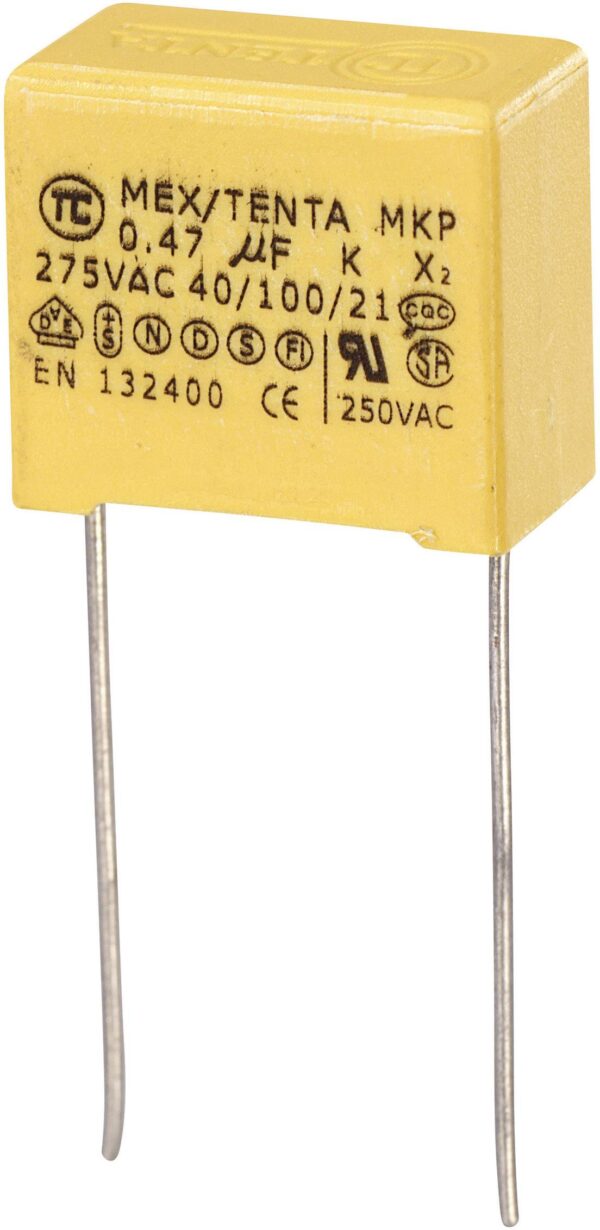 Tru Components MKP-*2 MKP-*2-kondenzator za suzbijanje radio smetnji, radijalno ozicen 0,68 mikroF 275 V/AC 10% 15 mm (D * s * V) 18 * 10 * 16 mm
