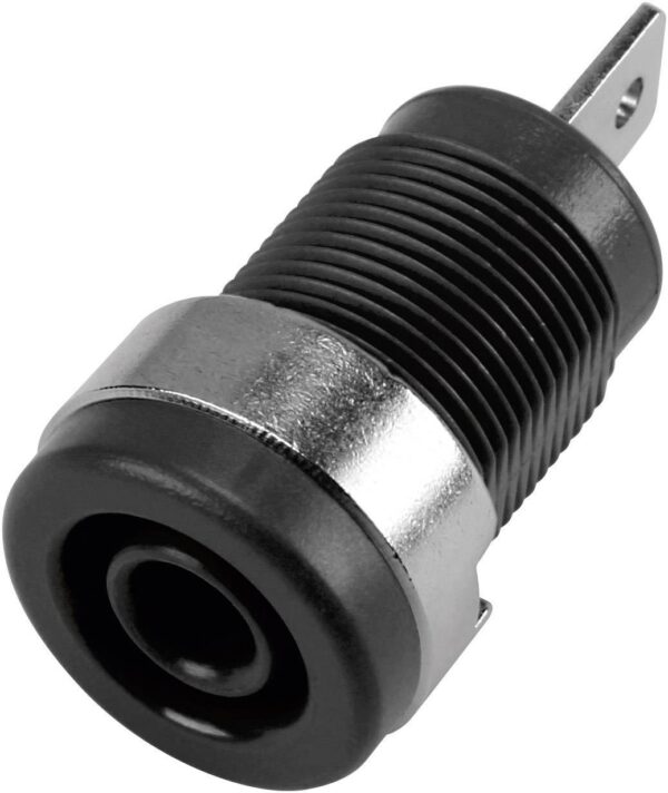 Sigurnosna laboratorijska uticnica, uticnica, vertikalna ugradnja, precnik kontakta: 4 mm, crna,