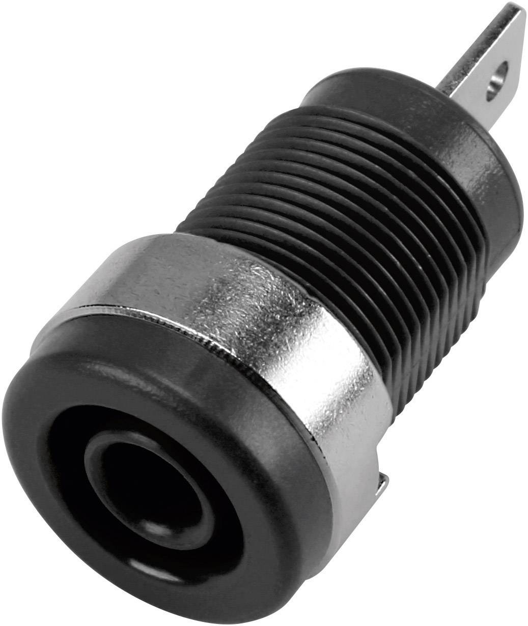 Sigurnosna laboratorijska uticnica, uticnica, vertikalna ugradnja, precnik kontakta: 4 mm, crna,