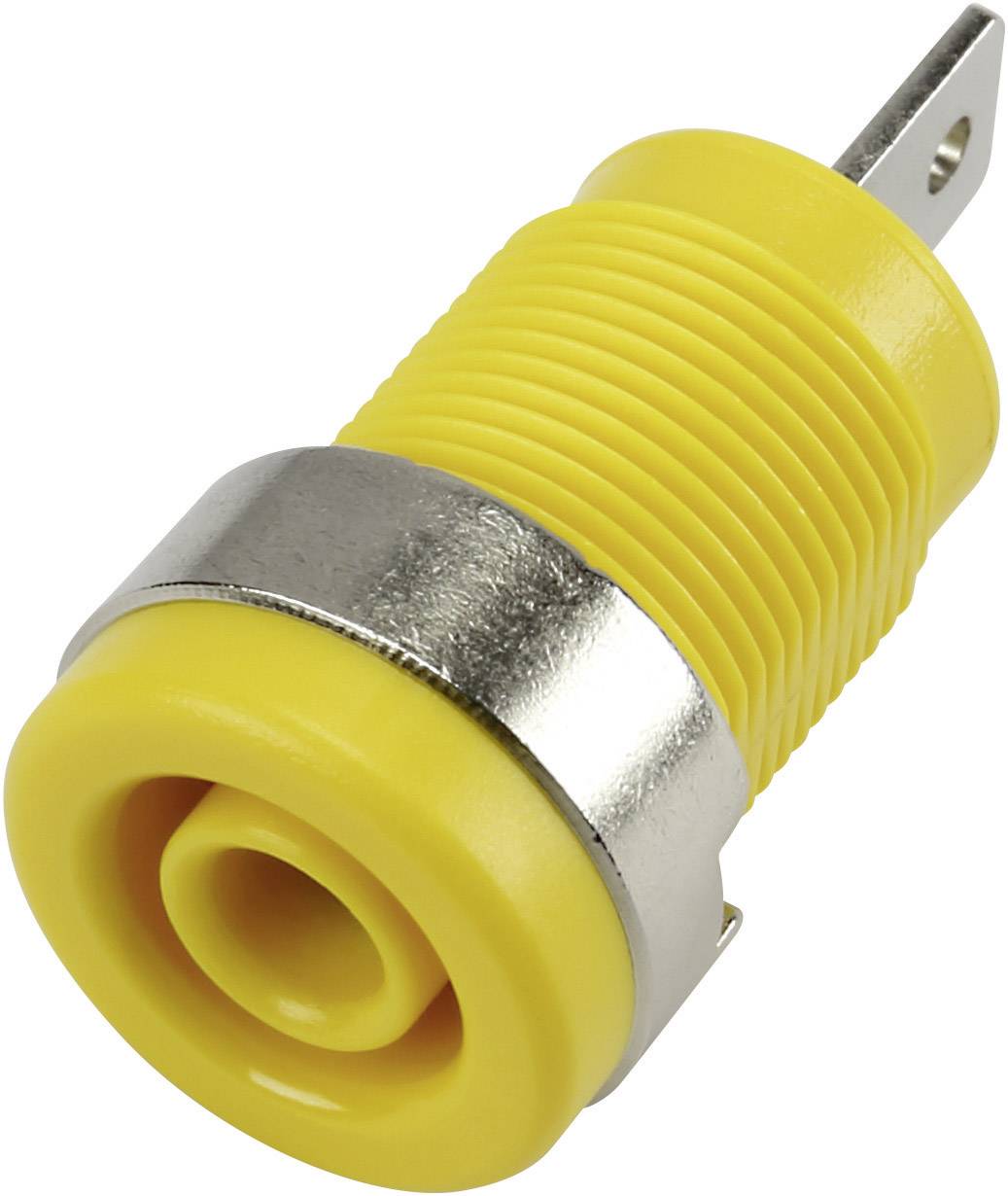 Sigurnosna laboratorijska uticnica, uticnica, vertikalna ugradnja, precnik kontakta: 4 mm, zuta,