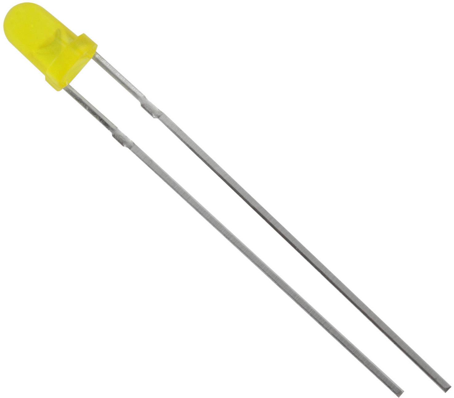 Tru Components 1573698 difuzna LED zuta okrugla 3 mm 130 mcd 60 20 mA 2,1 V