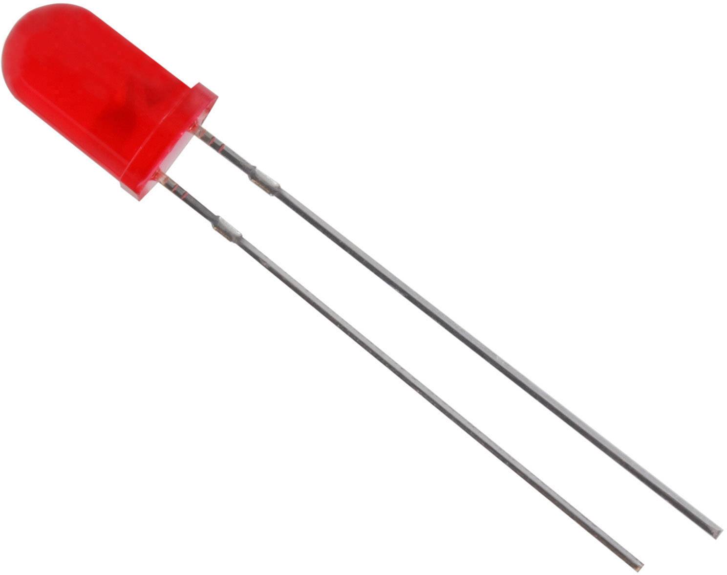 Tru Components 1573742 difuzna LED crvena okrugla 5 mm 2500 mcd 50 20 mA 2,1 V