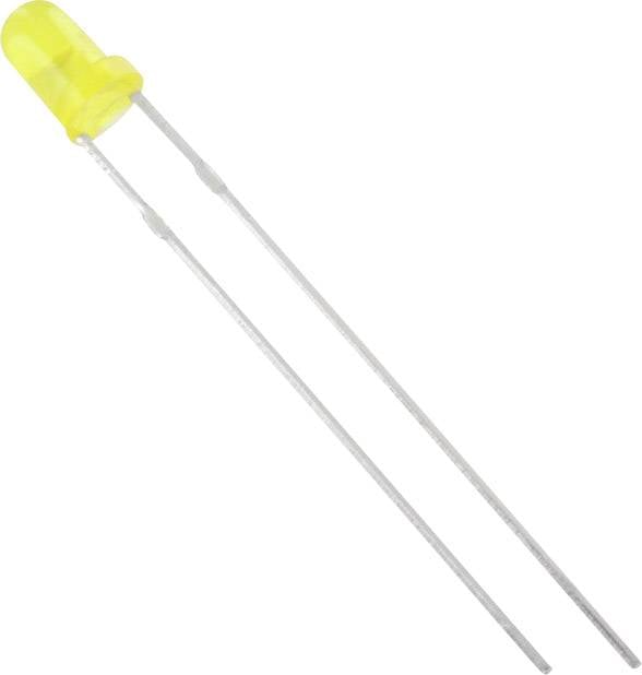 Tru Components 1577332 difuzna LED zuta okrugla 3 mm 2500 mcd 60 20 mA