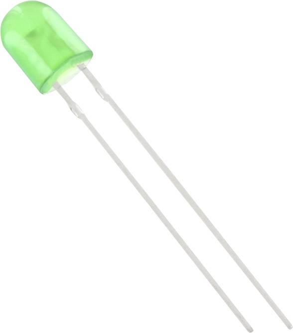 Tru Components 1577362 difuzna LED zelena ovalna 5 mm 1250 mcd 110 , 50 20 mA
