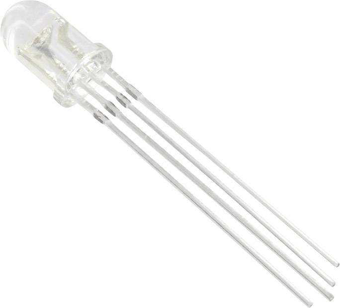 Tru Components 1577513 difuzna LED crvena, zelena, plava okrugla 5 mm 1900 mcd, 2350 mcd, 1850 mcd 45 20 mA